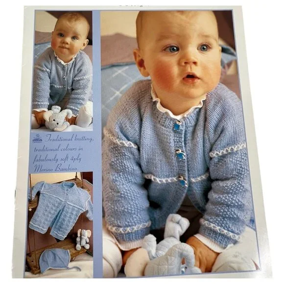 2 Cleckheaton Yarn baby Knitting Pattern Pamphlets Sweaters Hats Dress 1-6 & 0-9 - Picture 6 of 10
